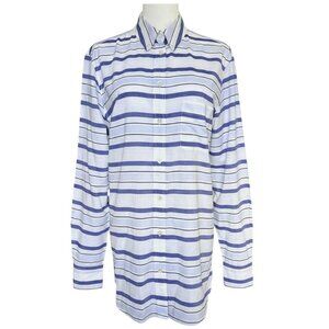 Equipment Femme Striped Cotton Button-Down Shirt Blue White S